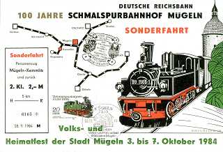 Fahrkarte für Sonderfahrten zu "100 Jahre Bahnhof Mügeln"